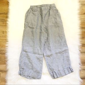 FLAX Cropped Linen Light Blue Pants
